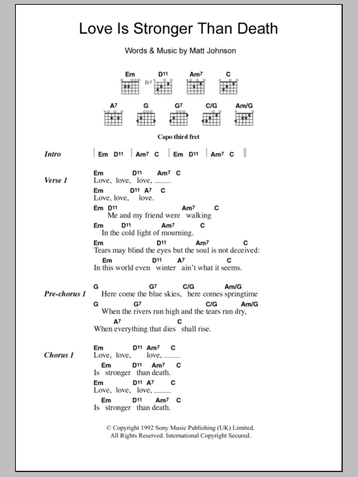 The The Love Is Stronger Than Death sheet music notes and chords. Download Printable PDF.