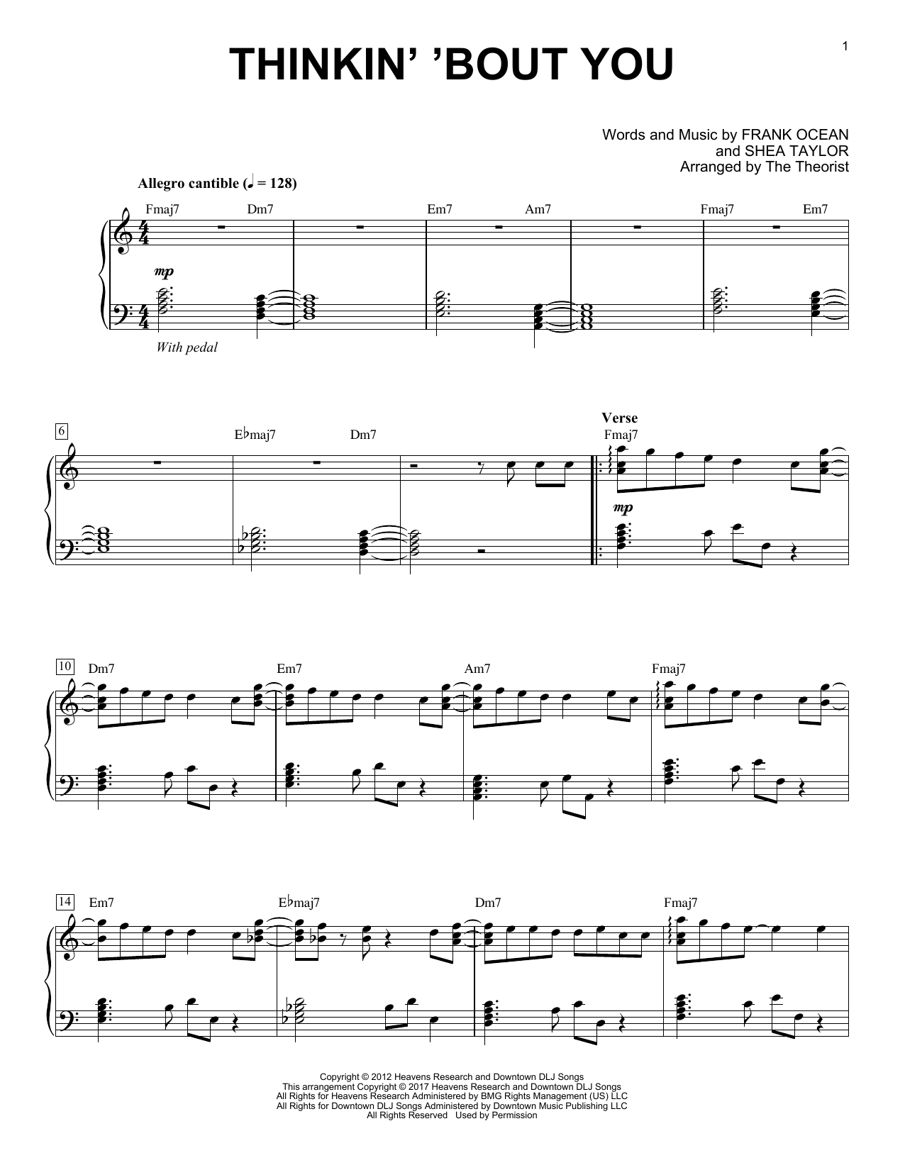 Learn to play The Theorist Thinkin' 'Bout You sheet music for Piano Solo in minutes. Price: 7.8900$ The Theorist Thinkin' 'Bout You sheet music notes and chords arranged for Piano Solo