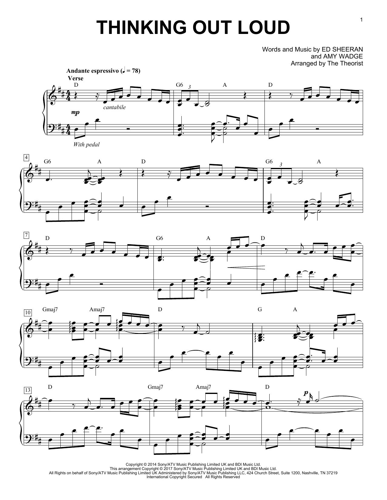 Learn to play The Theorist Thinking Out Loud sheet music for Piano Solo in minutes. Price: 7.8900$ The Theorist Thinking Out Loud sheet music notes and chords arranged for Piano Solo