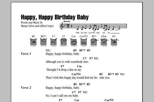 The Tune Weavers Happy, Happy Birthday Baby sheet music notes and chords. Download Printable PDF.