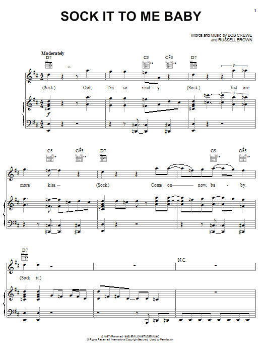 Learn to play The Turtles Sock It To Me Baby sheet music for Piano, Vocal & Guitar Chords (Right-Hand Melody) in minutes. Price: 7.8900$ The Turtles Sock It To Me Baby sheet music notes and chords arranged for Piano, Vocal & Guitar Chords (Right-Hand Melody)