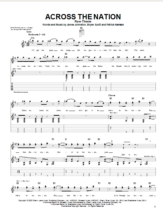 Learn to play The Union Underground Across The Nation sheet music for Guitar Tab in minutes. Price: 7.8900$ The Union Underground Across The Nation sheet music notes and chords arranged for Guitar Tab