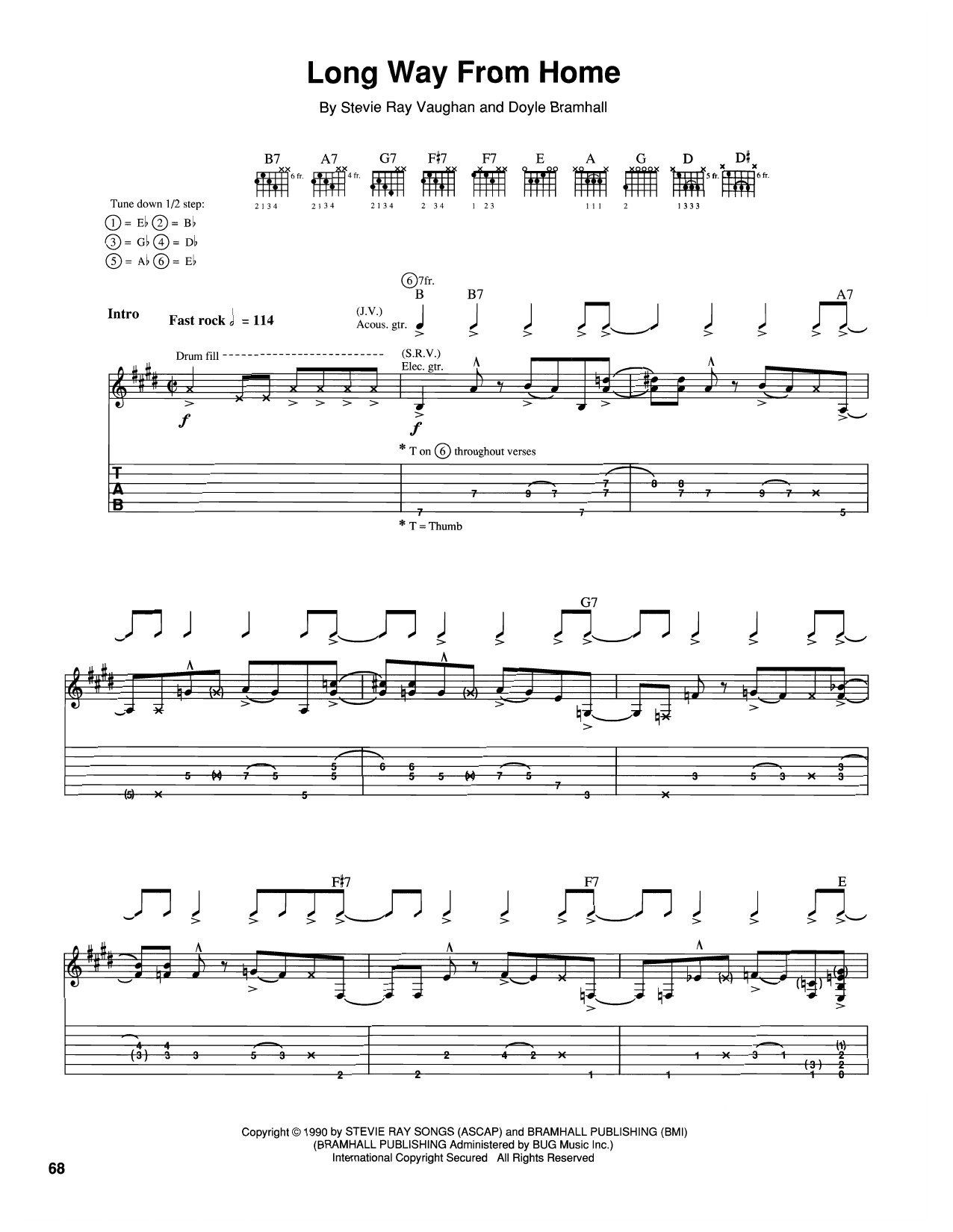 Learn to play The Vaughan Brothers Long Way From Home sheet music for Guitar Tab in minutes. Price: 7.8900$ The Vaughan Brothers Long Way From Home sheet music notes and chords arranged for Guitar Tab