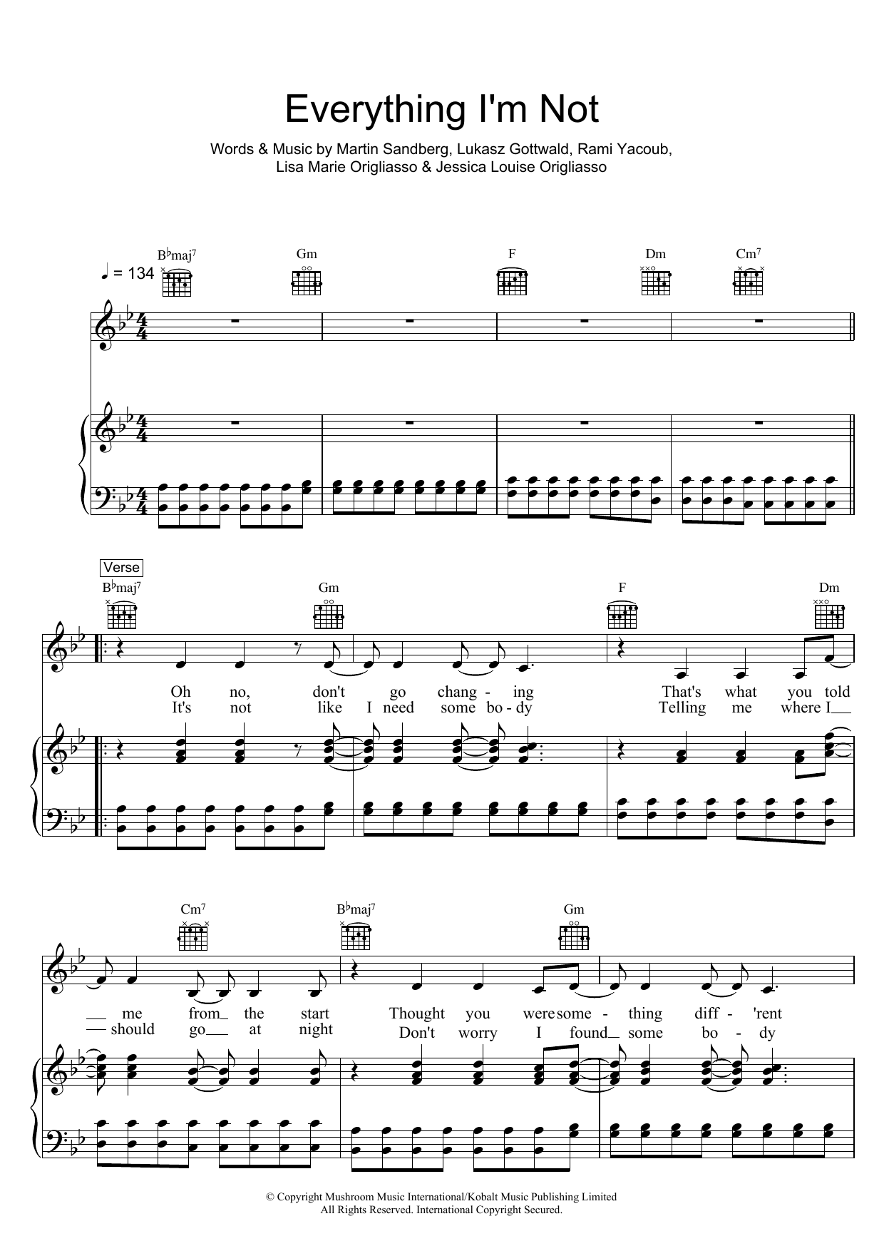 Learn to play The Veronicas Everything I'm Not sheet music for Piano, Vocal & Guitar Chords in minutes. Price: 7.8900$ The Veronicas Everything I'm Not sheet music notes and chords arranged for Piano, Vocal & Guitar Chords