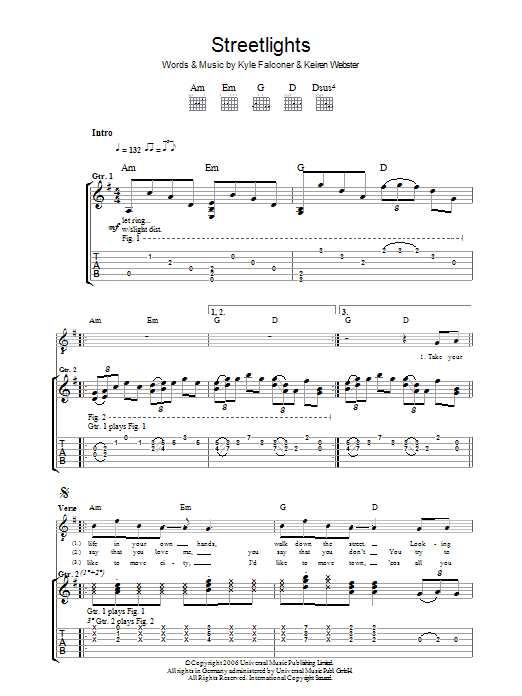 Learn to play The View Streetlights sheet music for Guitar Tab in minutes. Price: 7.8900$ The View Streetlights sheet music notes and chords arranged for Guitar Tab