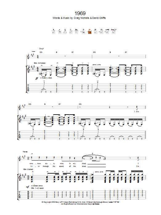 Learn to play The Vines 1969 sheet music for Guitar Tab in minutes. Price: 7.8900$ The Vines 1969 sheet music notes and chords arranged for Guitar Tab