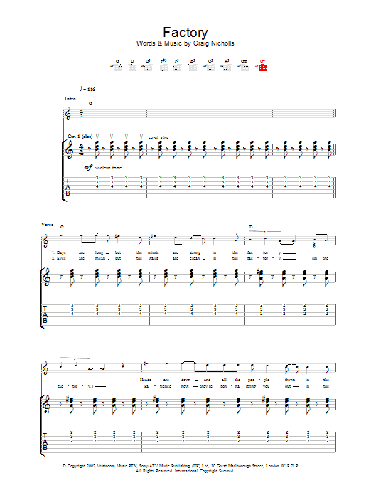 Learn to play The Vines Factory sheet music for Guitar Tab in minutes. Price: 7.8900$ The Vines Factory sheet music notes and chords arranged for Guitar Tab