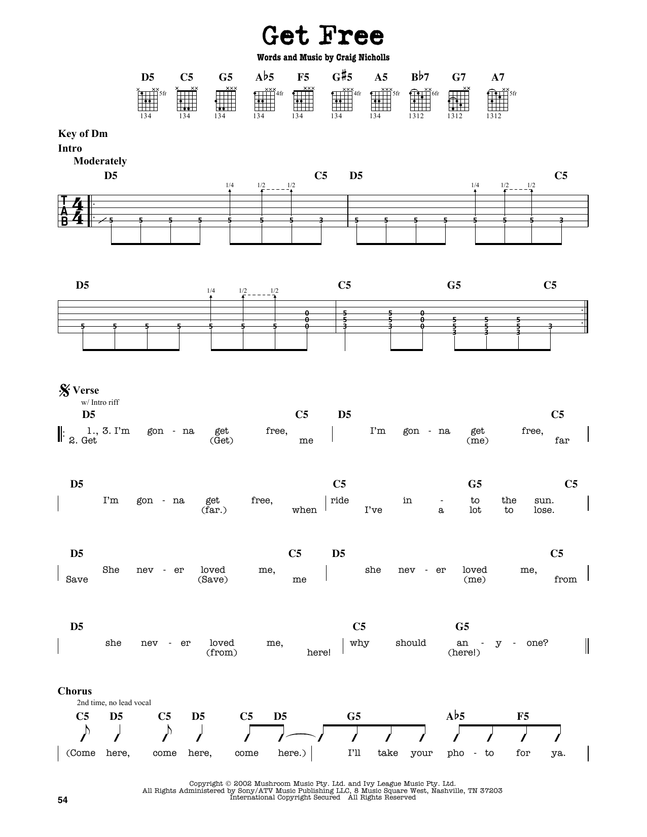 The Vines Get Free sheet music notes and chords. Download Printable PDF.