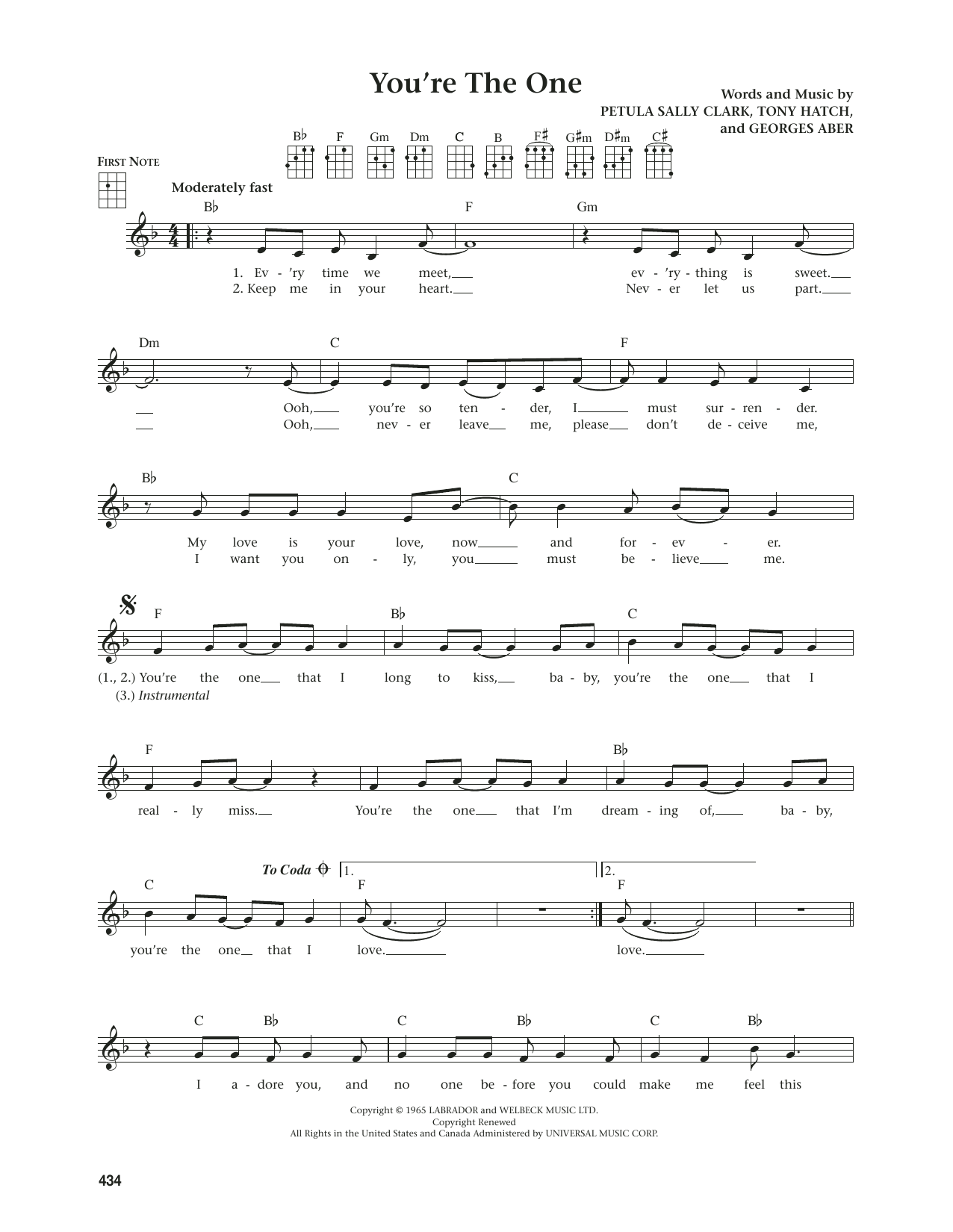 The Vogues You're The One (from The Daily Ukulele) (arr. Jim Beloff) sheet music notes and chords. Download Printable PDF.