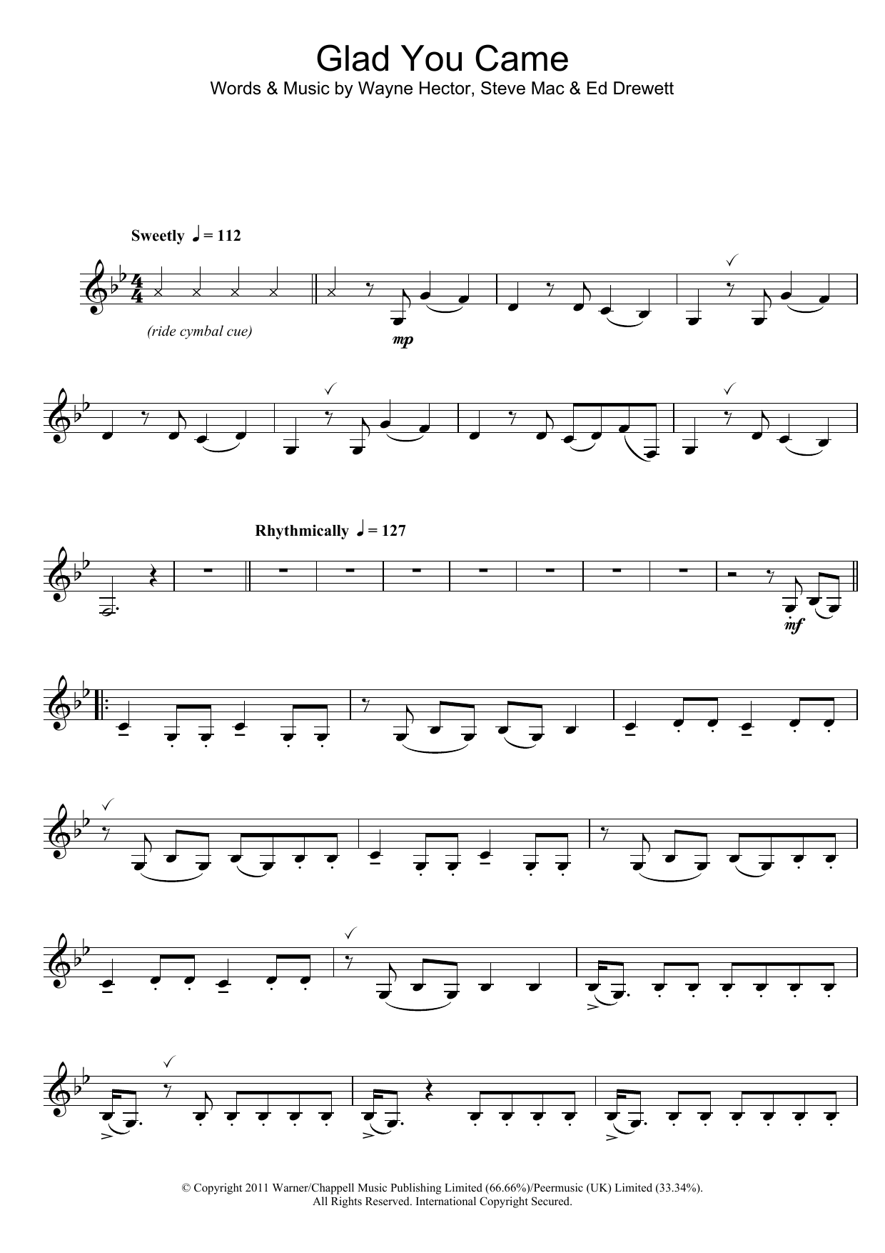 The Wanted Glad You Came sheet music notes and chords. Download Printable PDF.