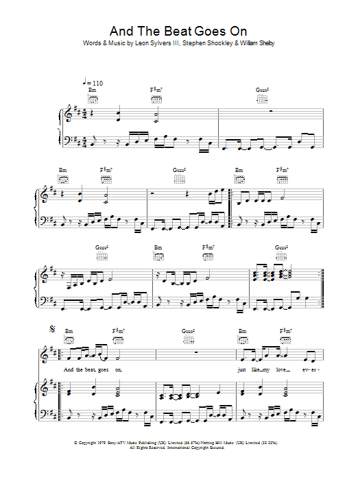 The Whispers And The Beat Goes On sheet music notes and chords. Download Printable PDF.