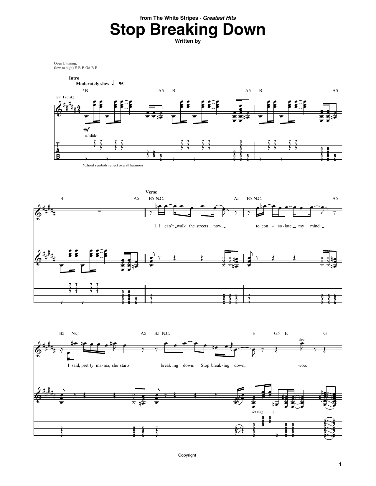 Learn to play The White Stripes Stop Breakin' Down Blues sheet music for Guitar Tab in minutes. Price: 7.8900$ The White Stripes Stop Breakin' Down Blues sheet music notes and chords arranged for Guitar Tab