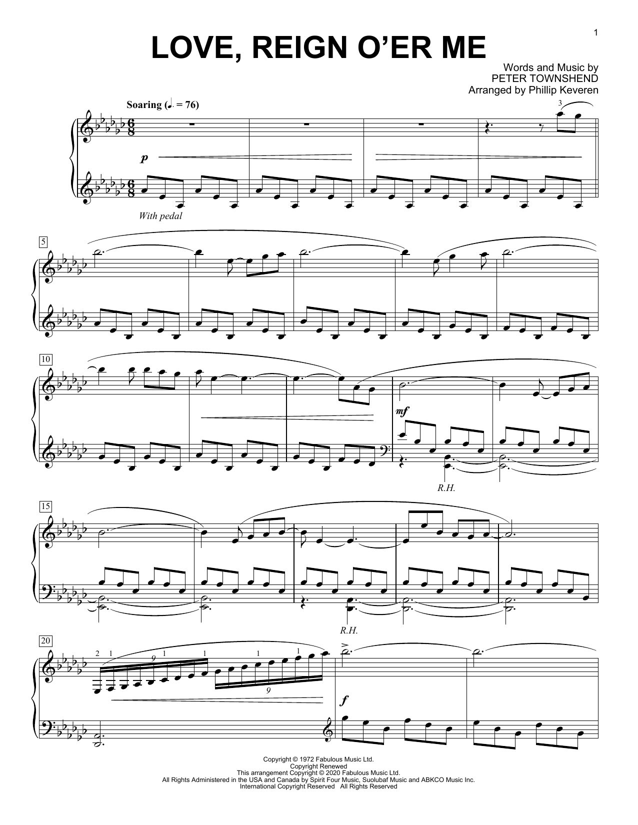 The Who Love, Reign O'er Me [Classical version] (arr. Phillip Keveren) sheet music notes and chords. Download Printable PDF.