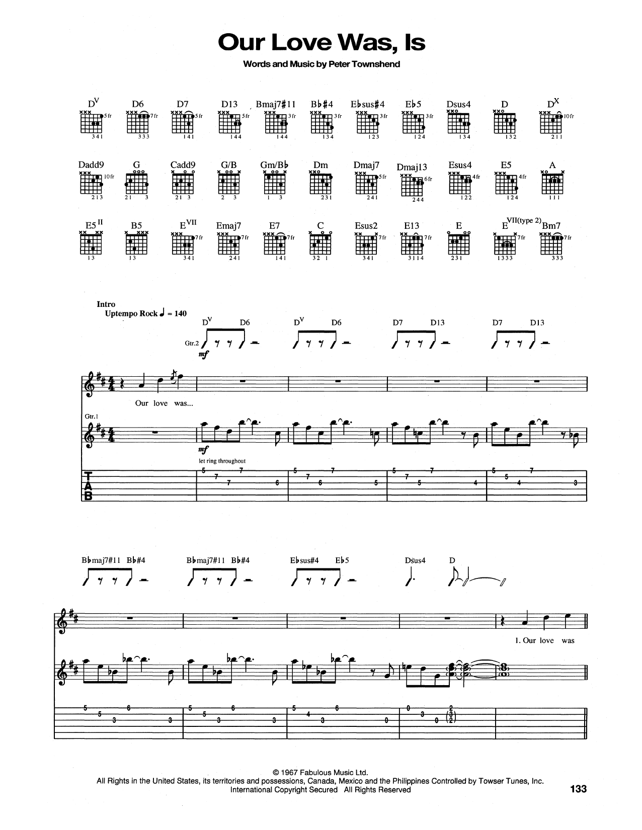 Learn to play The Who Our Love Was, Is sheet music for Guitar Tab in minutes. Price: 7.8900$ The Who Our Love Was, Is sheet music notes and chords arranged for Guitar Tab