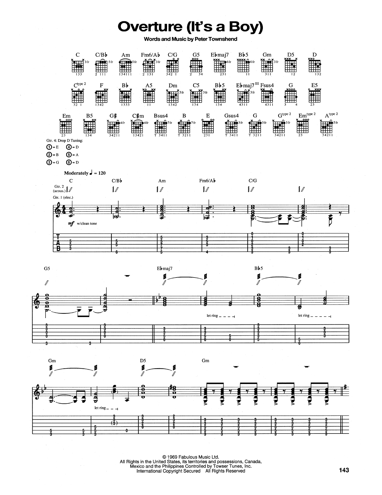 The Who Overture (It's A Boy) sheet music notes and chords. Download Printable PDF.