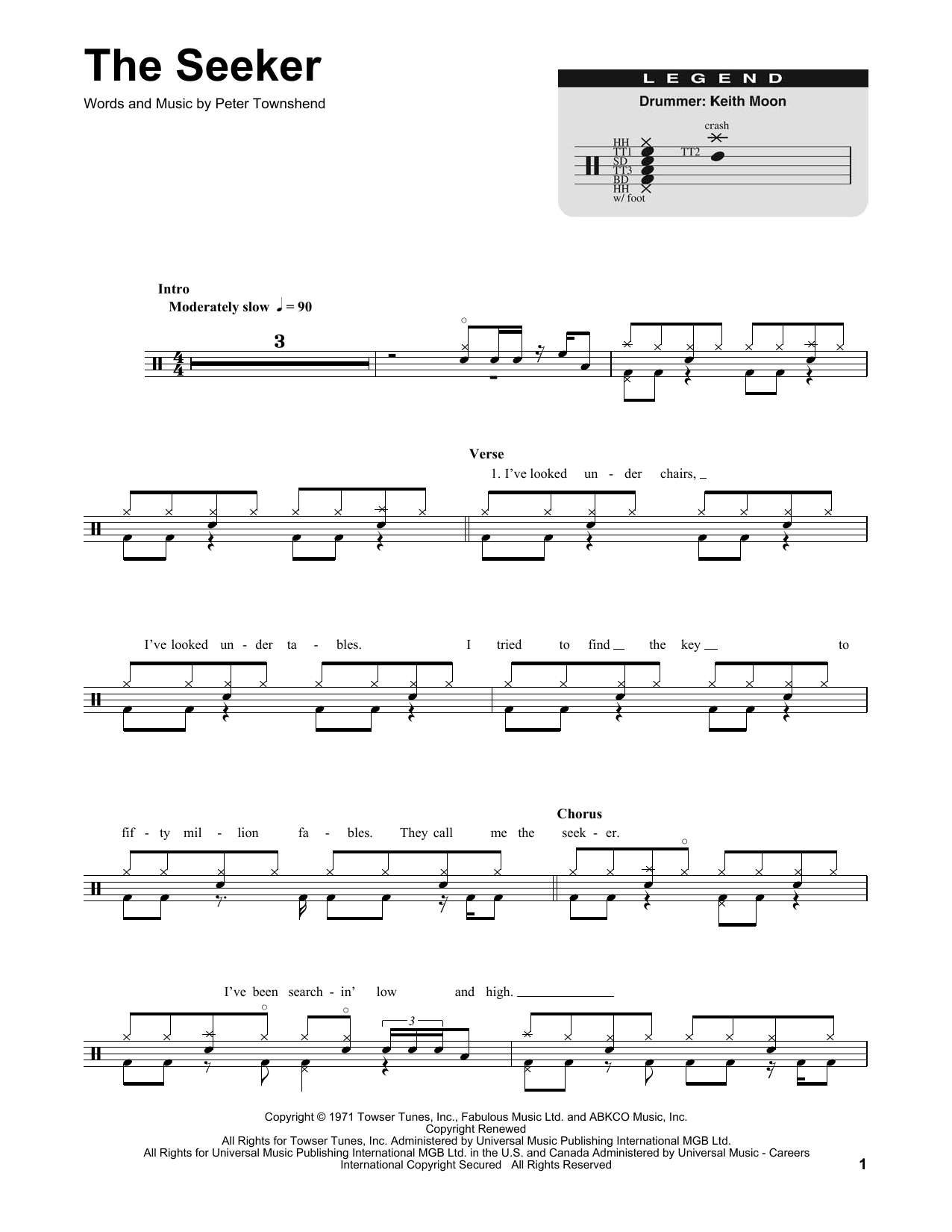 The Who The Seeker sheet music notes and chords. Download Printable PDF.