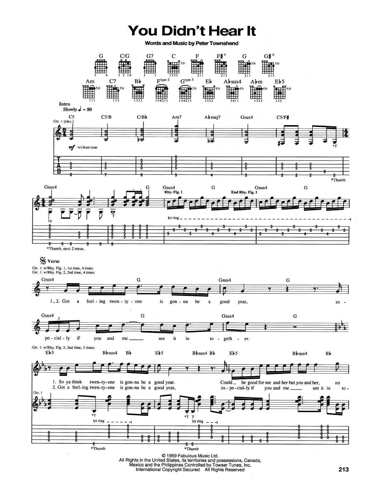 Learn to play The Who You Didn't Hear It sheet music for Guitar Tab in minutes. Price: 7.8900$ The Who You Didn't Hear It sheet music notes and chords arranged for Guitar Tab