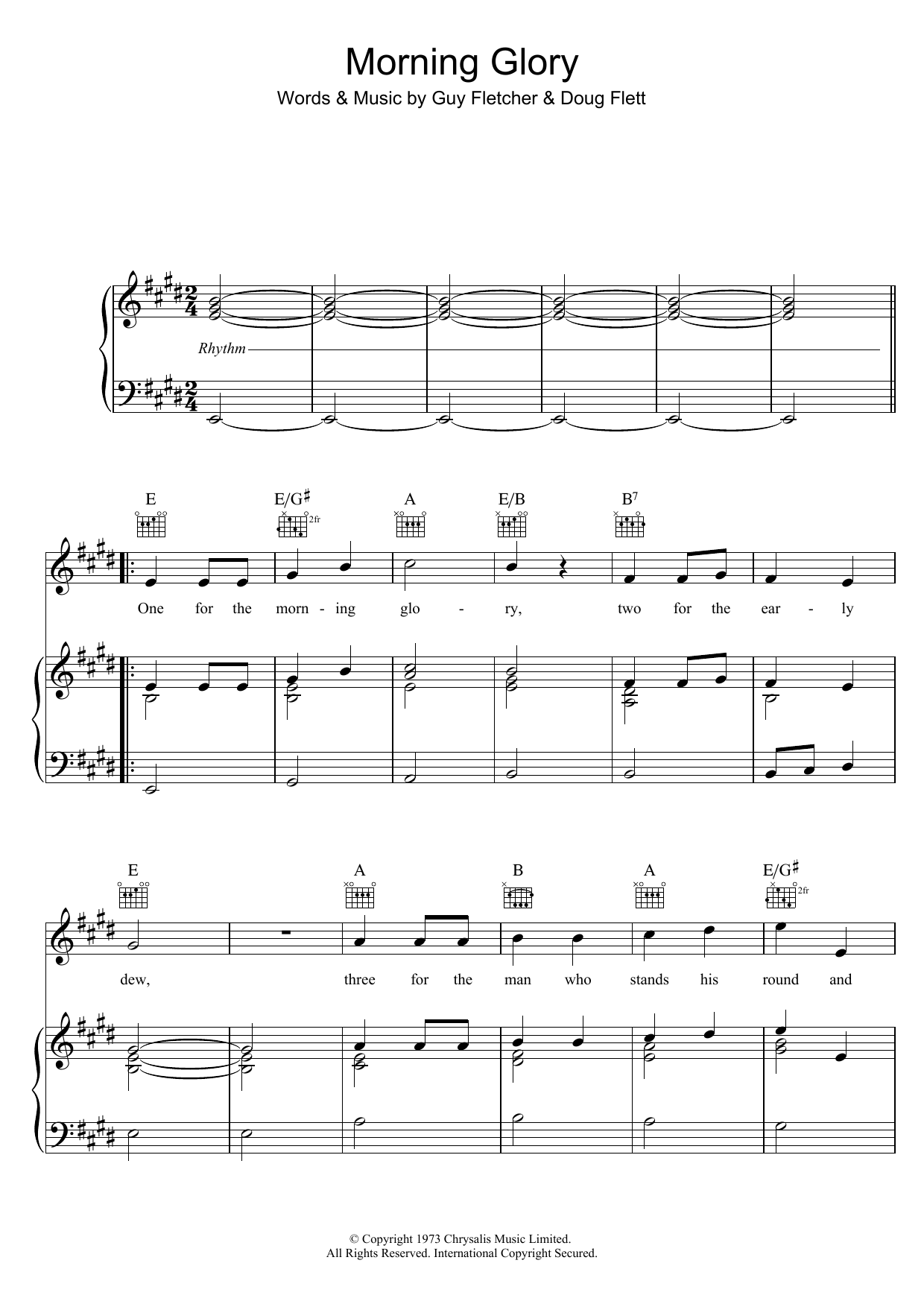 Learn to play The Wurzels Morning Glory sheet music for Piano, Vocal & Guitar Chords in minutes. Price: 7.8900$ The Wurzels Morning Glory sheet music notes and chords arranged for Piano, Vocal & Guitar Chords
