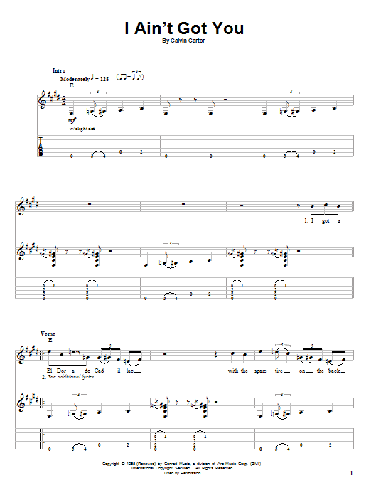 The Yardbirds I Ain't Got You sheet music notes and chords. Download Printable PDF.