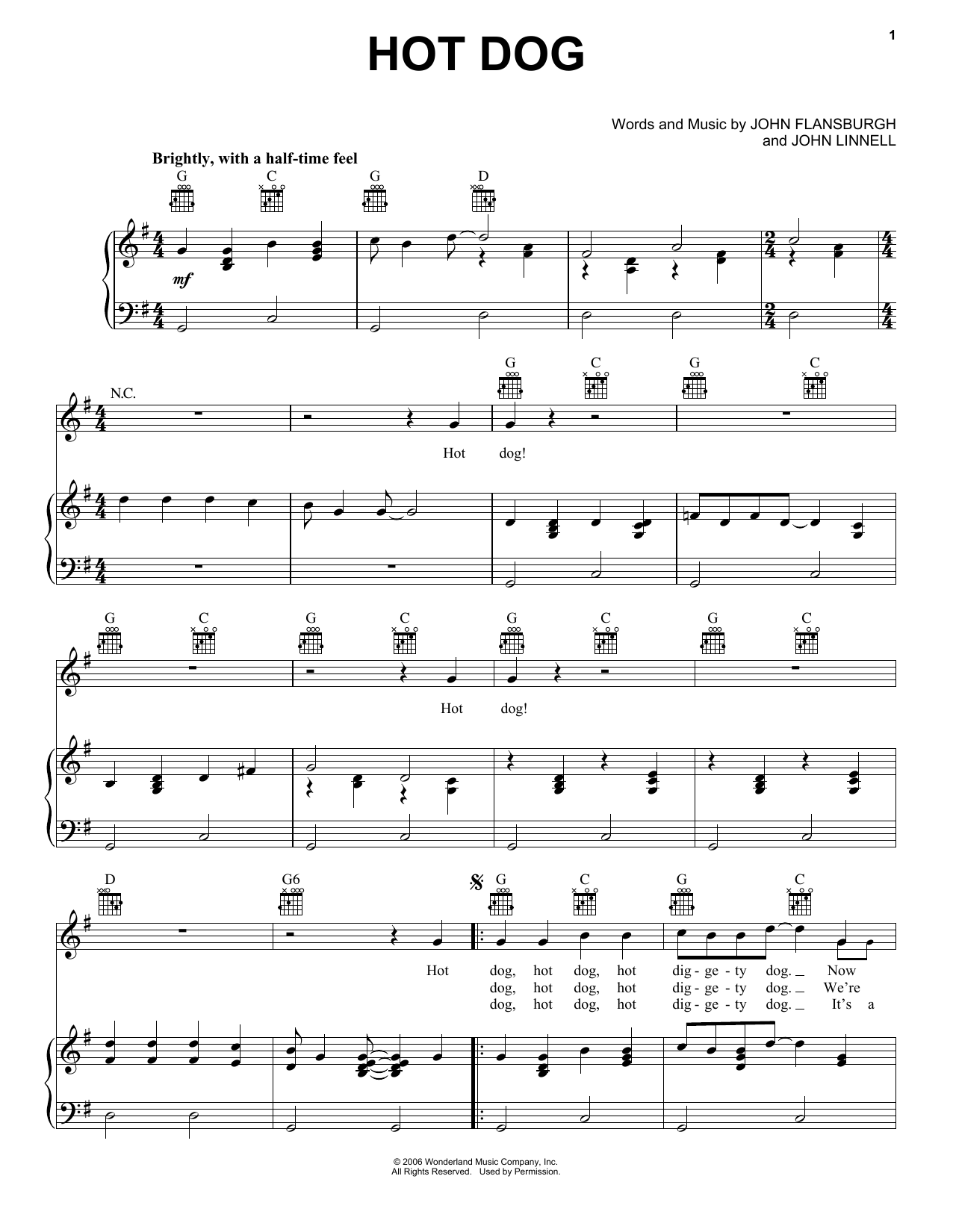 They Might Be Giants Hot Dog! (from Mickey Mouse Clubhouse) sheet music notes and chords. Download Printable PDF.