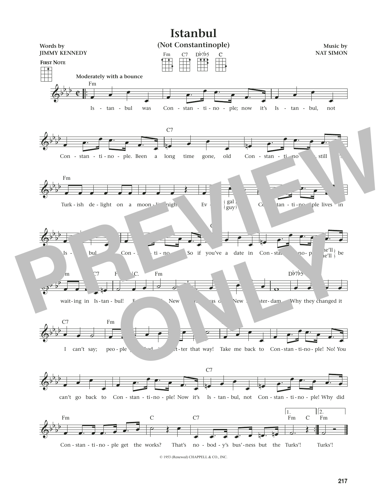 They Might Be Giants Istanbul (Not Constantinople) (from The Daily Ukulele) (arr. Jim Beloff) sheet music notes and chords. Download Printable PDF.