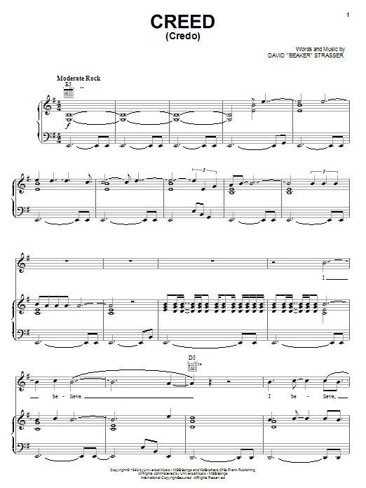 Learn to play Rich Mullins Creed (Credo) sheet music for Piano, Vocal & Guitar Chords (Right-Hand Melody) in minutes. Price: 7.8900$ Rich Mullins Creed (Credo) sheet music notes and chords arranged for Piano, Vocal & Guitar Chords (Right-Hand Melody)