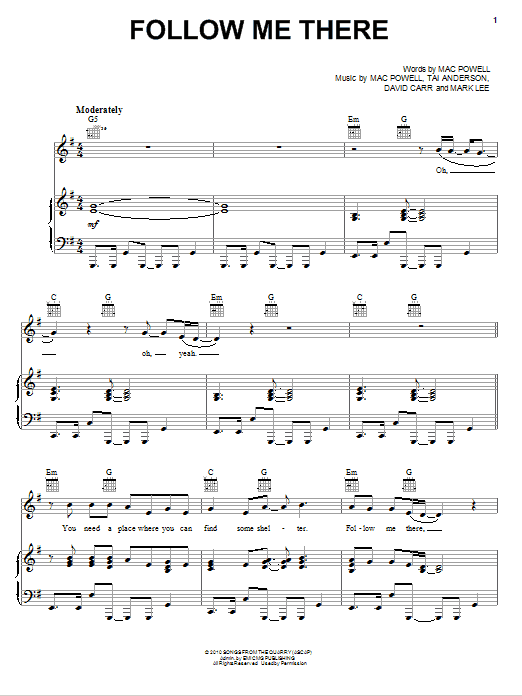 Learn to play Third Day Follow Me There sheet music for Piano, Vocal & Guitar Chords (Right-Hand Melody) in minutes. Price: 7.8900$ Third Day Follow Me There sheet music notes and chords arranged for Piano, Vocal & Guitar Chords (Right-Hand Melody)