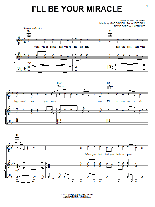 Learn to play Third Day I'll Be Your Miracle sheet music for Piano, Vocal & Guitar Chords (Right-Hand Melody) in minutes. Price: 7.8900$ Third Day I'll Be Your Miracle sheet music notes and chords arranged for Piano, Vocal & Guitar Chords (Right-Hand Melody)