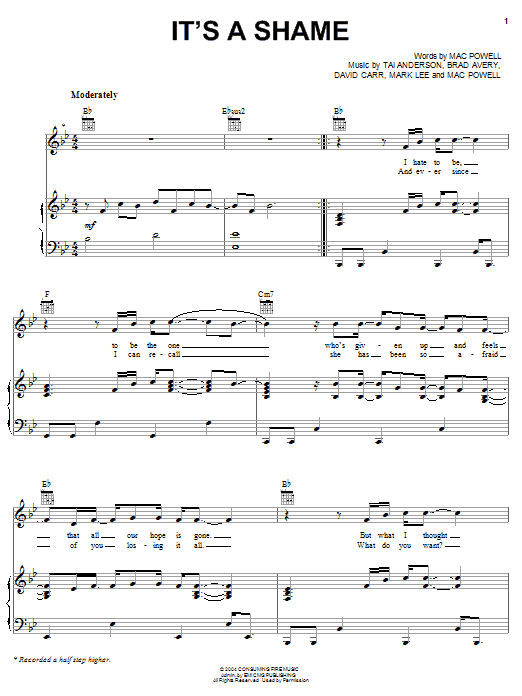 Learn to play Third Day It's A Shame sheet music for Piano, Vocal & Guitar Chords (Right-Hand Melody) in minutes. Price: 7.8900$ Third Day It's A Shame sheet music notes and chords arranged for Piano, Vocal & Guitar Chords (Right-Hand Melody)