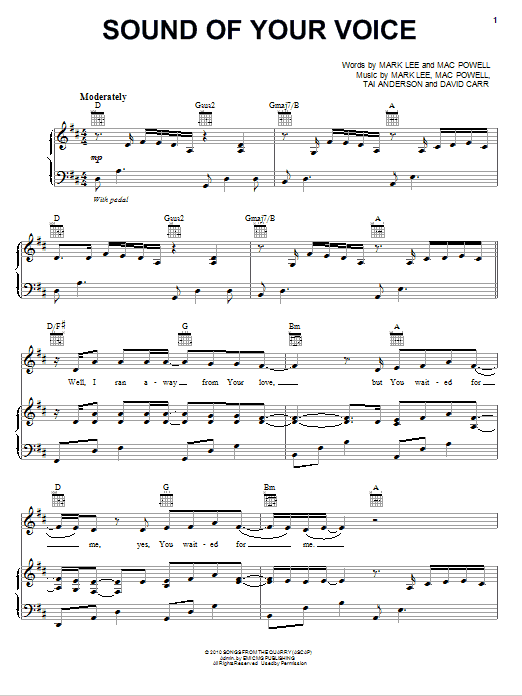 Learn to play Third Day Sound Of Your Voice sheet music for Piano, Vocal & Guitar Chords (Right-Hand Melody) in minutes. Price: 7.8900$ Third Day Sound Of Your Voice sheet music notes and chords arranged for Piano, Vocal & Guitar Chords (Right-Hand Melody)