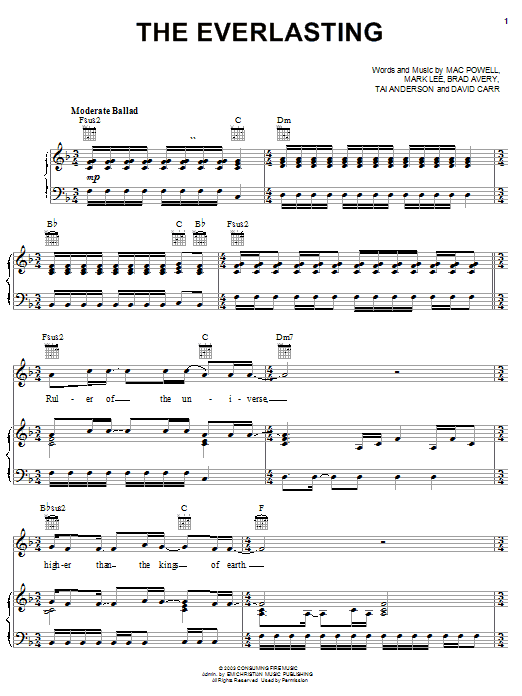 Learn to play Third Day The Everlasting sheet music for Piano, Vocal & Guitar Chords (Right-Hand Melody) in minutes. Price: 7.8900$ Third Day The Everlasting sheet music notes and chords arranged for Piano, Vocal & Guitar Chords (Right-Hand Melody)