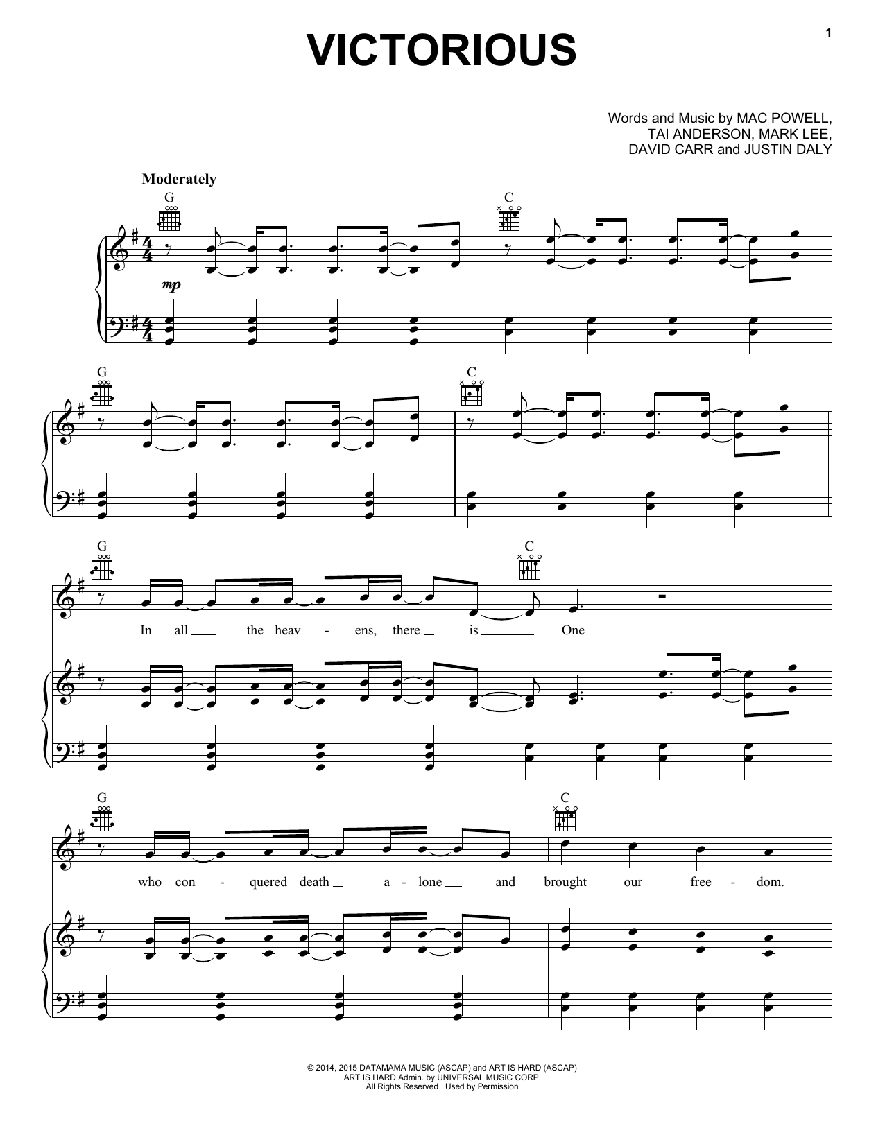 Third Day Victorious sheet music notes and chords. Download Printable PDF.