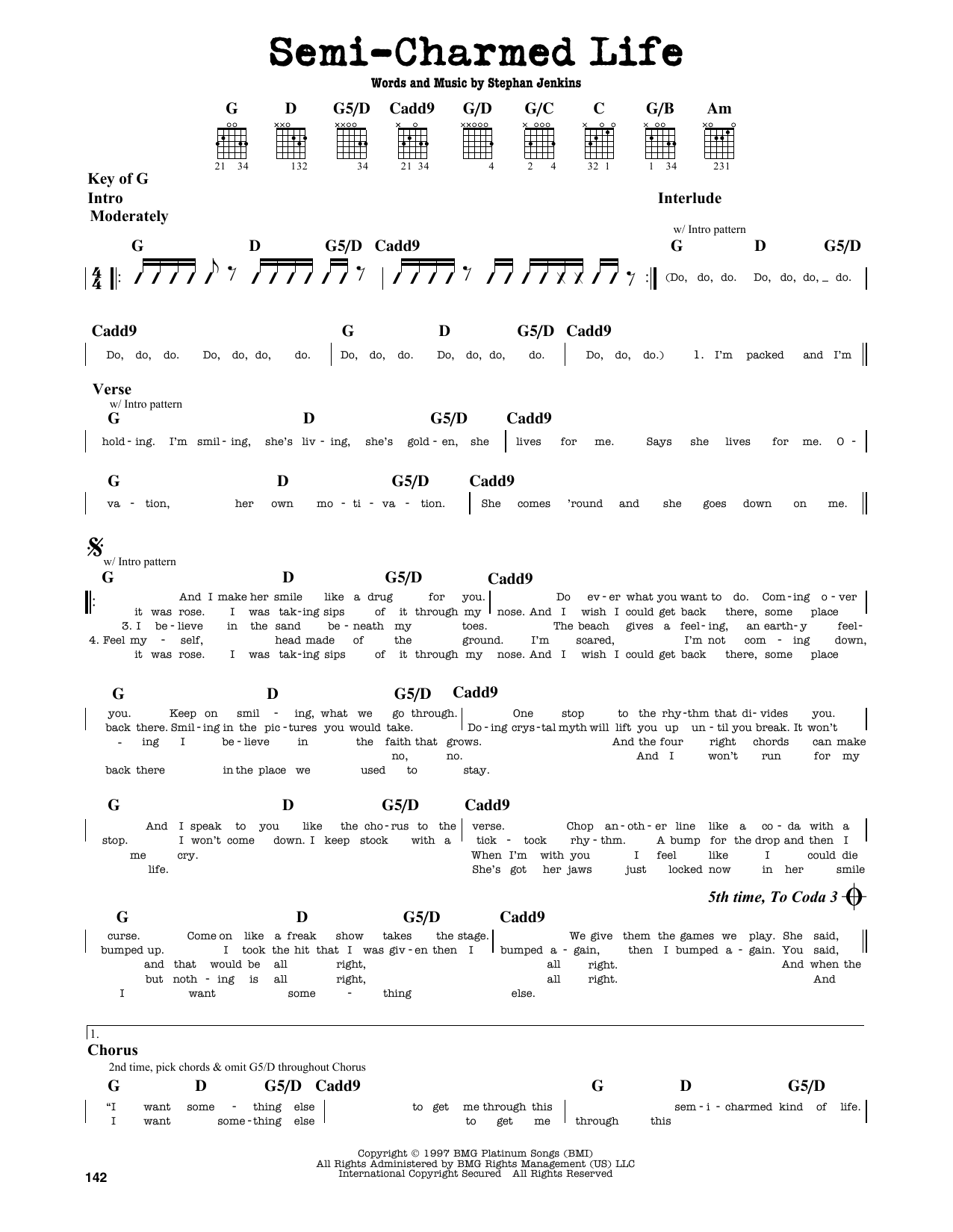 Third Eye Blind Semi-Charmed Life sheet music notes and chords. Download Printable PDF.