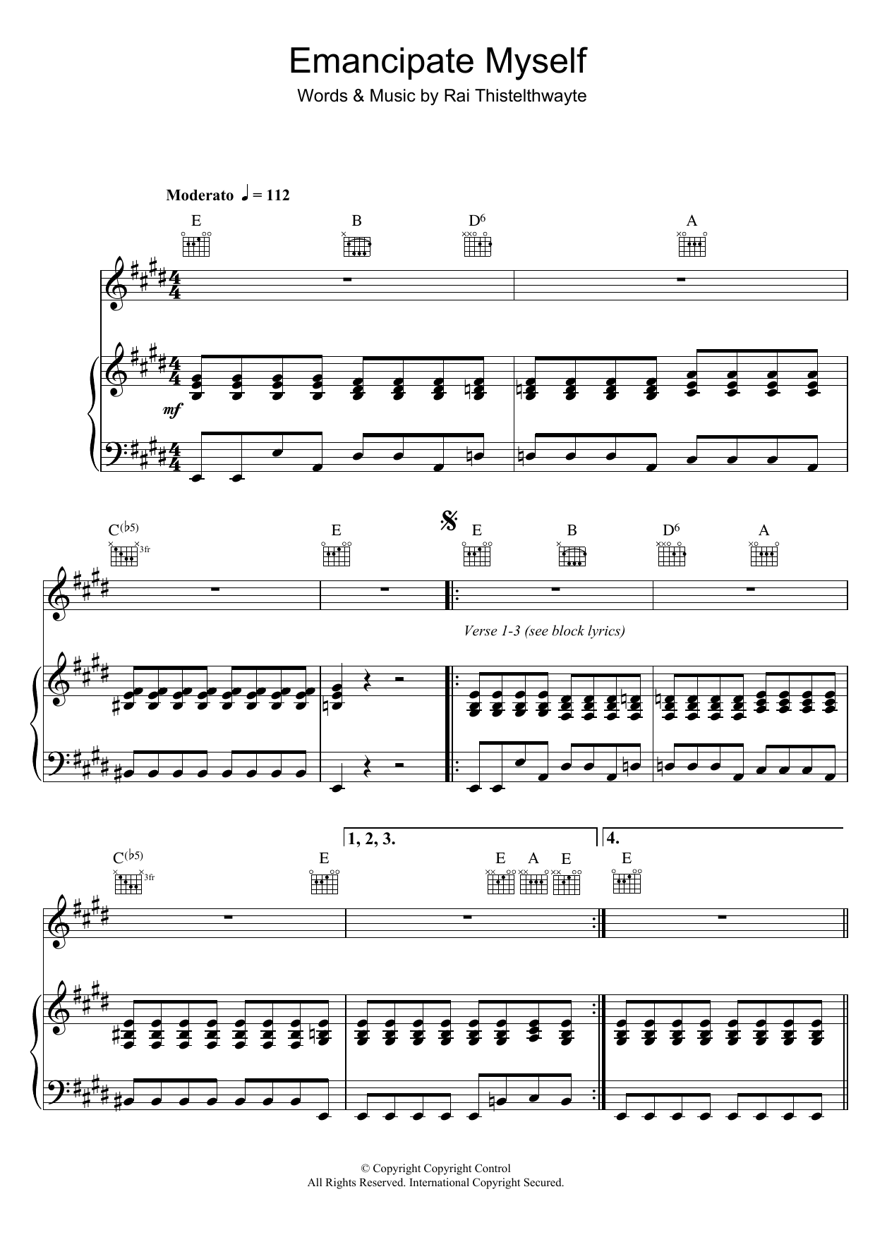 Learn to play Thirsty Merc Emancipate Myself sheet music for Piano, Vocal & Guitar Chords in minutes. Price: 7.8900$ Thirsty Merc Emancipate Myself sheet music notes and chords arranged for Piano, Vocal & Guitar Chords