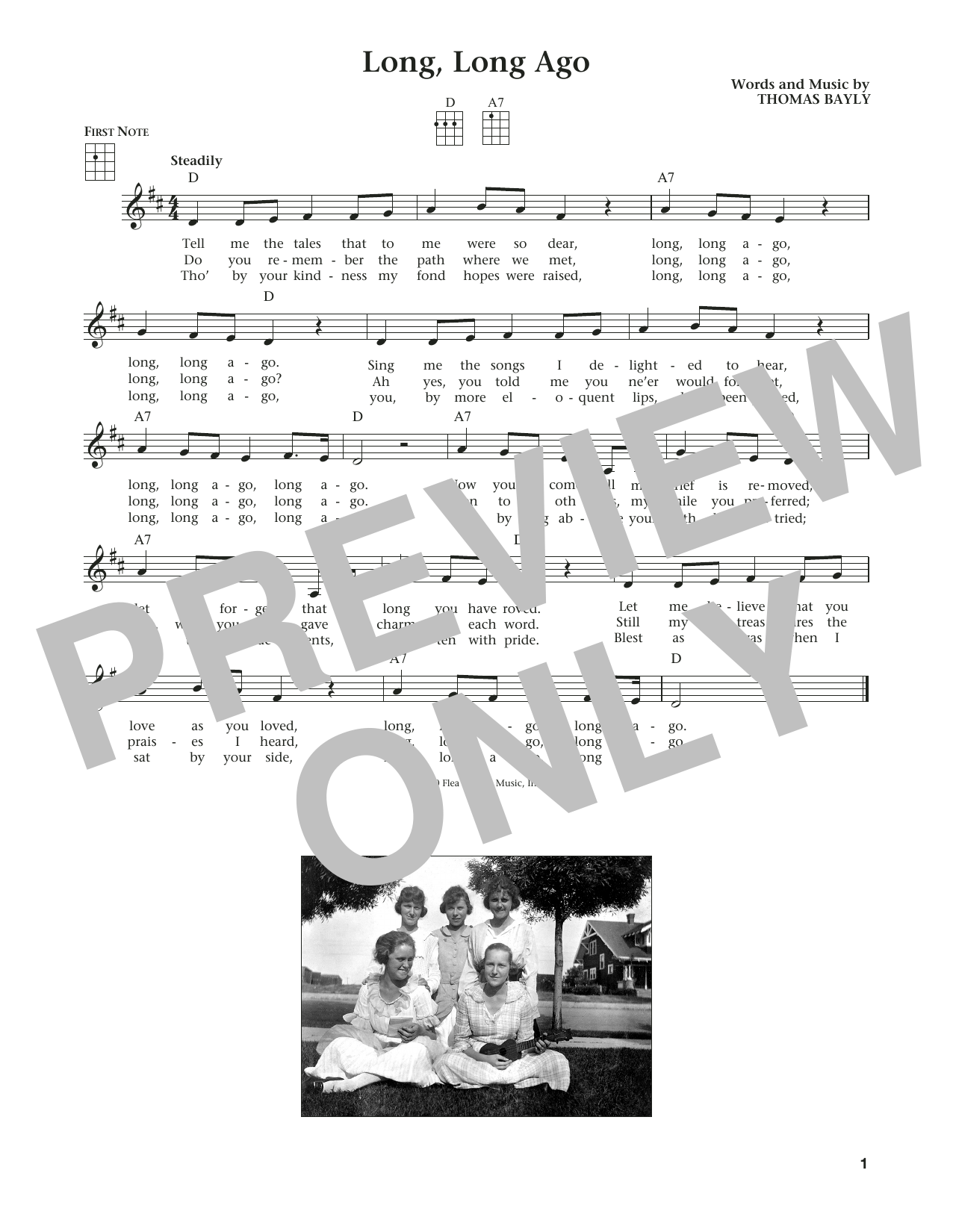 Learn to play Thomas Bayly Long, Long Ago (from The Daily Ukulele) (arr. Liz and Jim Beloff) sheet music for Ukulele in minutes. Price: 5.9900$ Thomas Bayly Long, Long Ago (from The Daily Ukulele) (arr. Liz and Jim Beloff) sheet music notes and chords arranged for Ukulele
