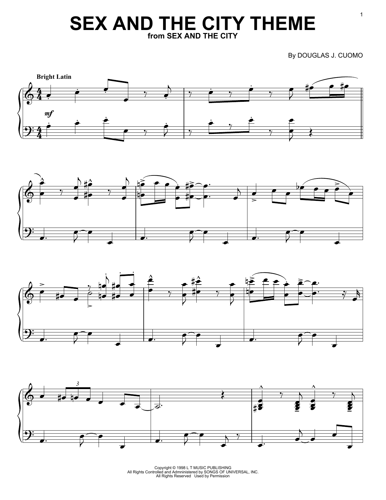 Learn to play Thomas Findlay Sex And The City Theme sheet music for Piano Solo in minutes. Price: 7.8900$ Thomas Findlay Sex And The City Theme sheet music notes and chords arranged for Piano Solo