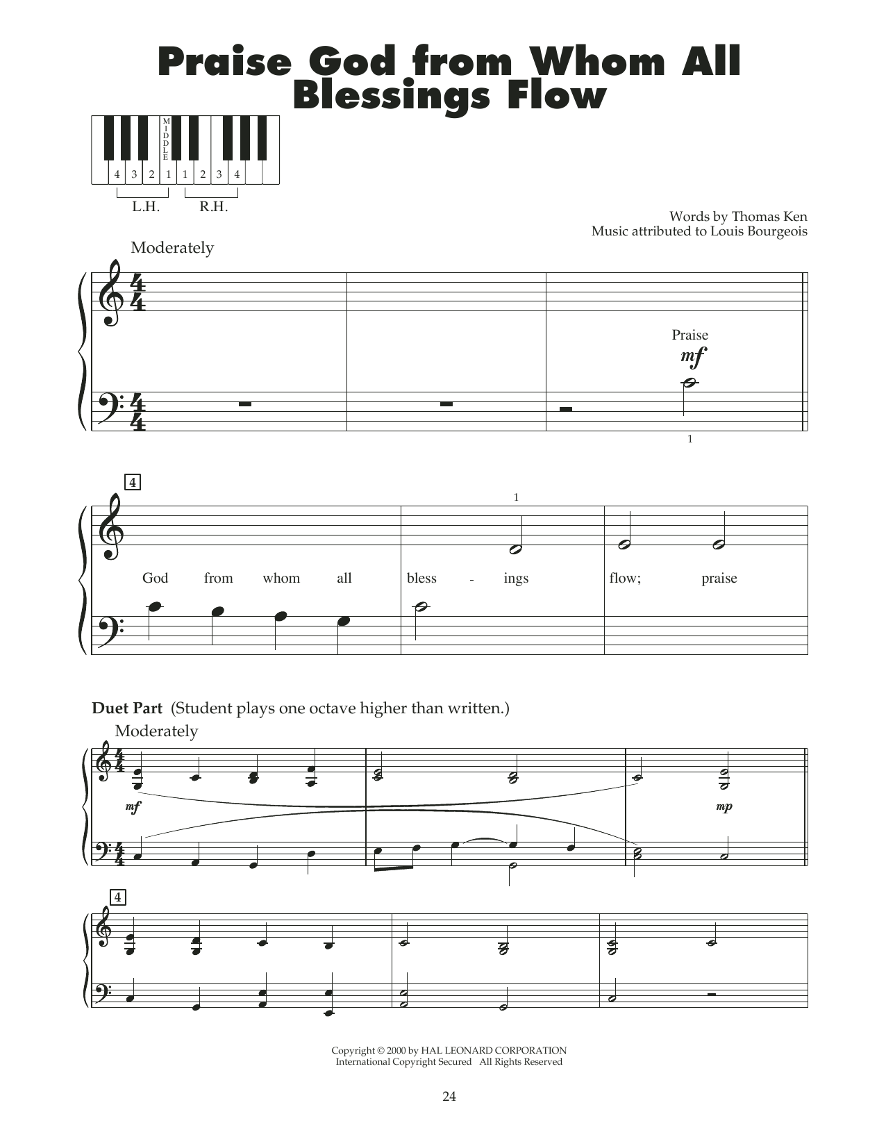 Thomas Ken Praise God, From Whom All Blessings Flow sheet music notes and chords. Download Printable PDF.