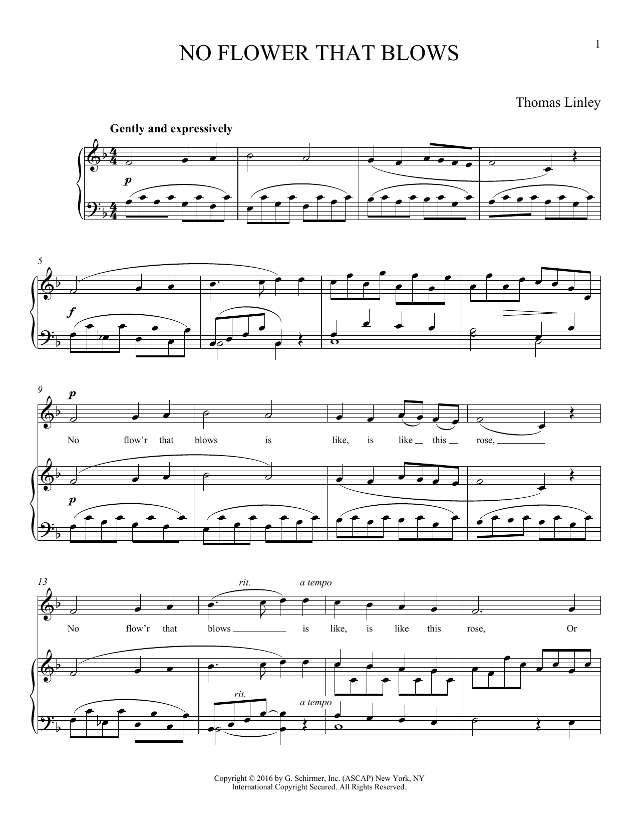 Thomas Linley No Flower that Blows sheet music notes and chords. Download Printable PDF.