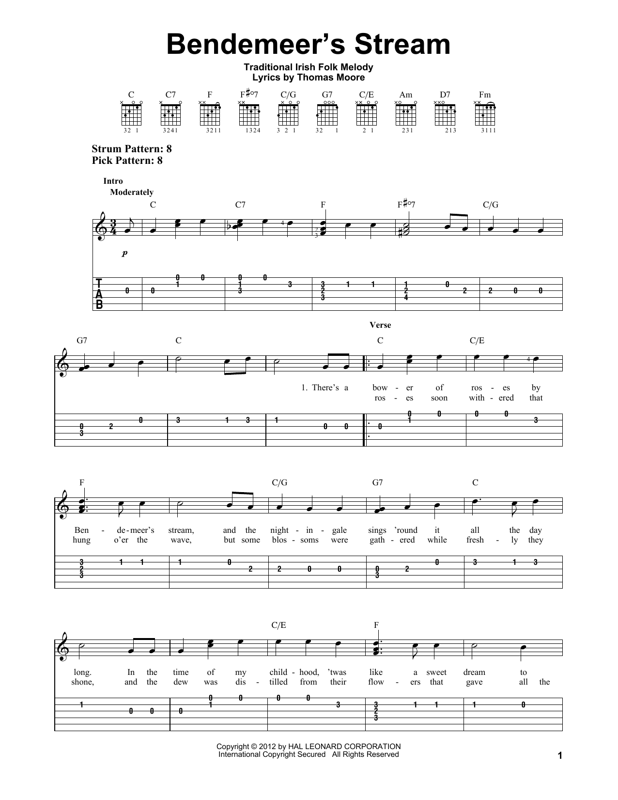 Learn to play Thomas Moore Bendemeer's Stream sheet music for Piano, Vocal & Guitar Chords (Right-Hand Melody) in minutes. Price: 7.8900$ Thomas Moore Bendemeer's Stream sheet music notes and chords arranged for Piano, Vocal & Guitar Chords (Right-Hand Melody)