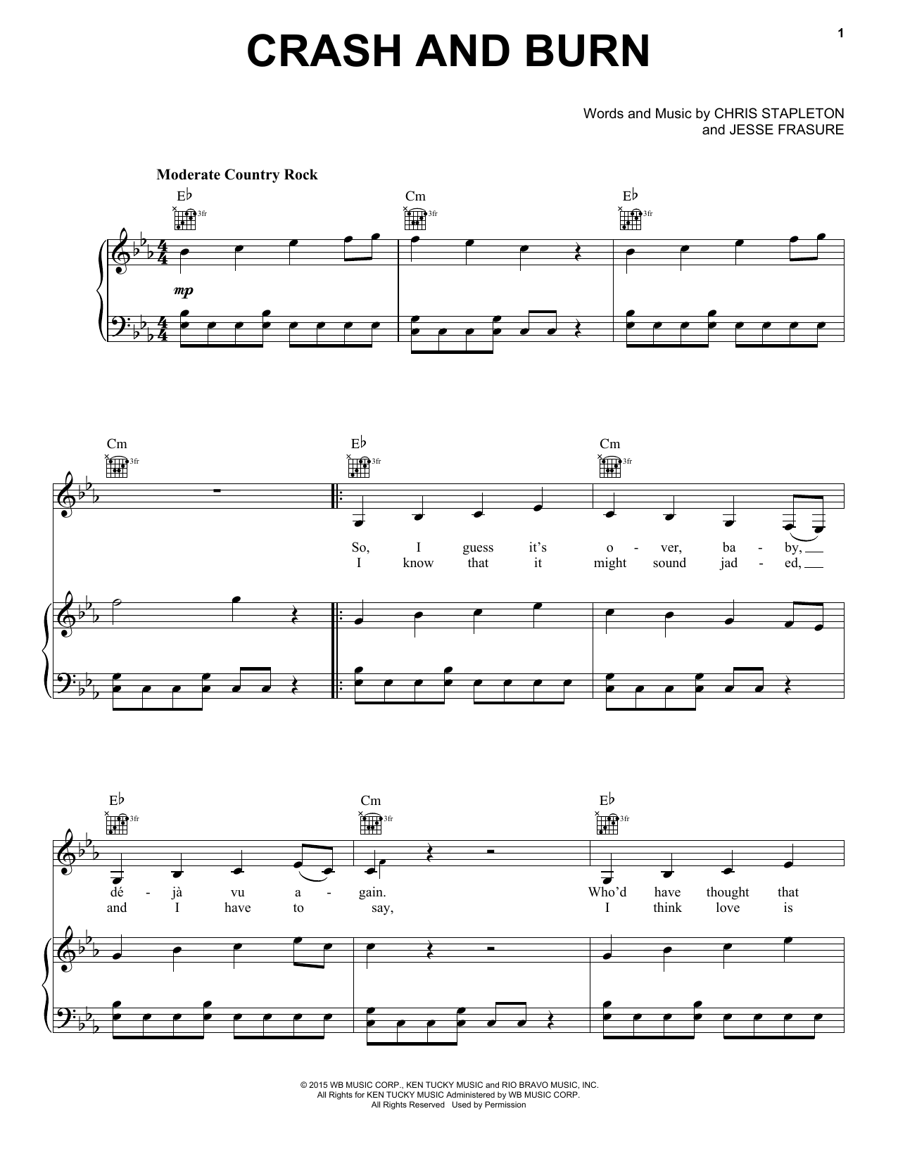 Learn to play Thomas Rhett Crash And Burn sheet music for Piano, Vocal & Guitar Chords (Right-Hand Melody) in minutes. Price: 7.8900$ Thomas Rhett Crash And Burn sheet music notes and chords arranged for Piano, Vocal & Guitar Chords (Right-Hand Melody)