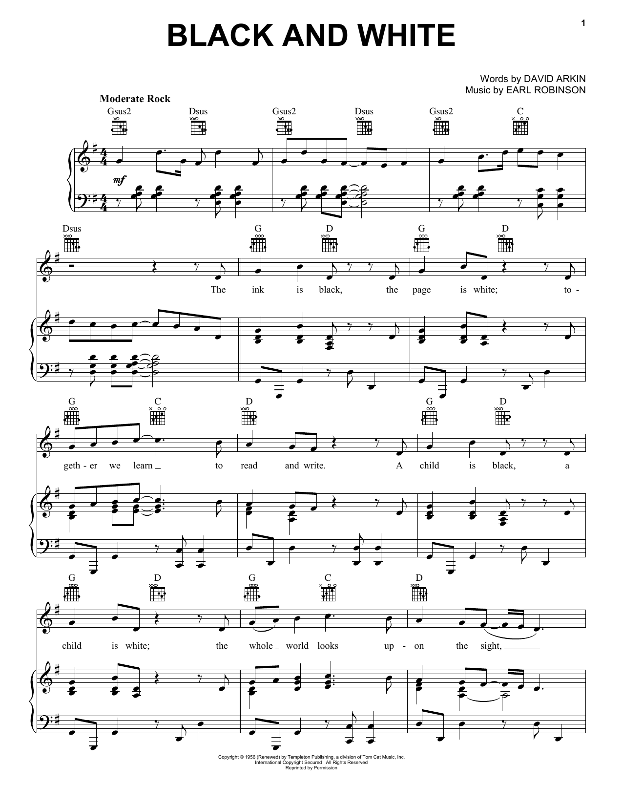 Learn to play Three Dog Night Black And White sheet music for Piano, Vocal & Guitar Chords (Right-Hand Melody) in minutes. Price: 7.8900$ Three Dog Night Black And White sheet music notes and chords arranged for Piano, Vocal & Guitar Chords (Right-Hand Melody)