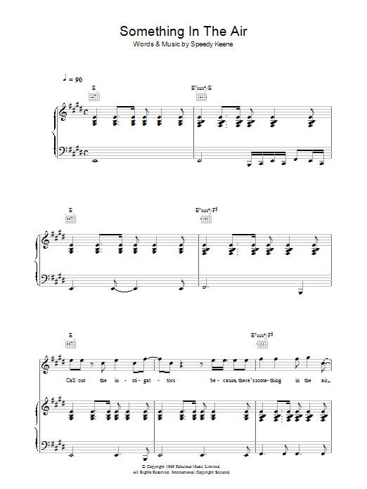 Thunderclap Newman Something In The Air sheet music notes and chords. Download Printable PDF.