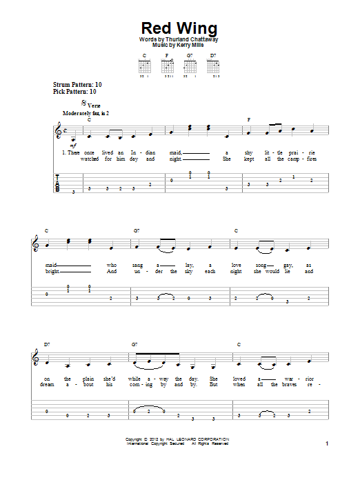 Thurland Chattaway Red Wing sheet music notes and chords. Download Printable PDF.