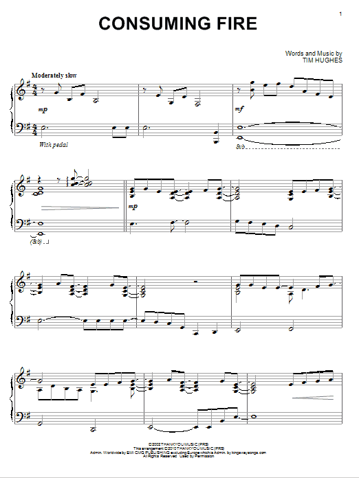 Tim Hughes Consuming Fire sheet music notes and chords arranged for Piano, Vocal & Guitar Chords (Right-Hand Melody)