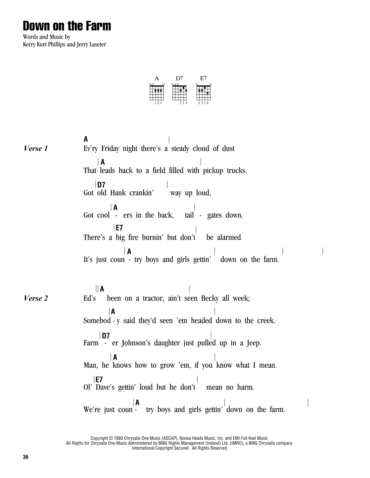 Tim McGraw Down On The Farm sheet music notes and chords. Download Printable PDF.