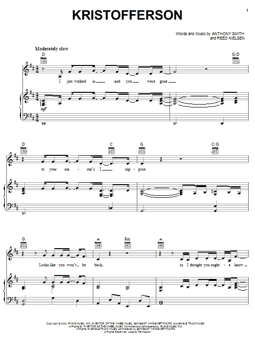 Learn to play Tim McGraw Kristofferson sheet music for Piano, Vocal & Guitar Chords (Right-Hand Melody) in minutes. Price: 7.8900$ Tim McGraw Kristofferson sheet music notes and chords arranged for Piano, Vocal & Guitar Chords (Right-Hand Melody)