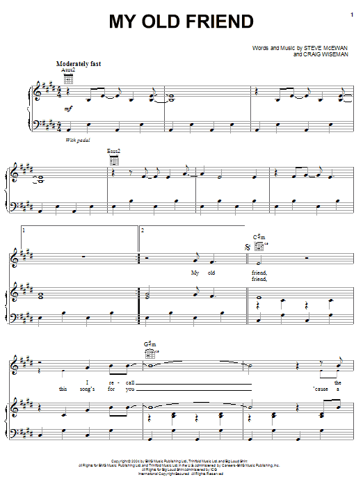 Learn to play Tim McGraw My Old Friend sheet music for Piano, Vocal & Guitar Chords (Right-Hand Melody) in minutes. Price: 7.8900$ Tim McGraw My Old Friend sheet music notes and chords arranged for Piano, Vocal & Guitar Chords (Right-Hand Melody)