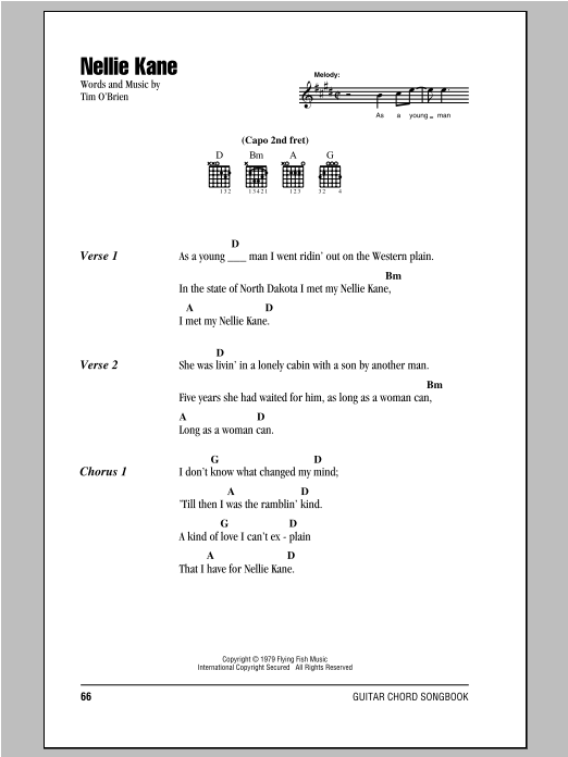 Tim O'Brien Nellie Kane sheet music notes and chords. Download Printable PDF.