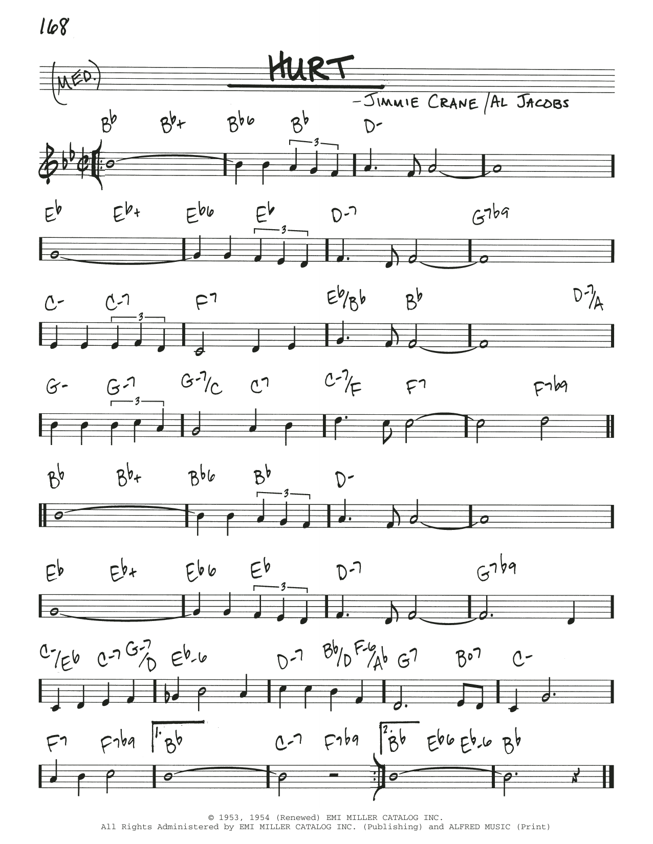 Learn to play Timi Yuro Hurt sheet music for Real Book – Melody & Chords in minutes. Price: 5.9900$ Timi Yuro Hurt sheet music notes and chords arranged for Real Book – Melody & Chords