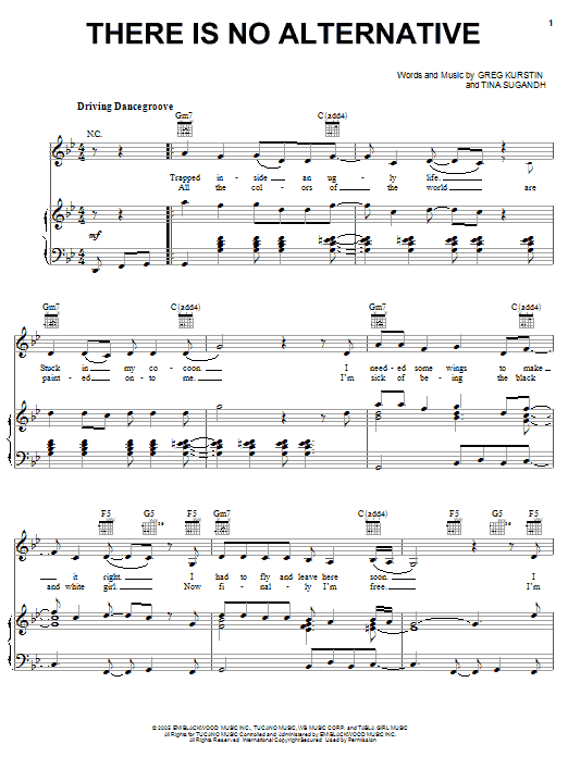 Learn to play Tina Sugandh There Is No Alternative sheet music for Piano, Vocal & Guitar Chords (Right-Hand Melody) in minutes. Price: 7.8900$ Tina Sugandh There Is No Alternative sheet music notes and chords arranged for Piano, Vocal & Guitar Chords (Right-Hand Melody)